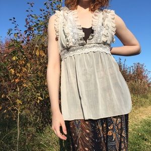 👼 Poetry Lace and Ruffles Sheer Babydoll Top